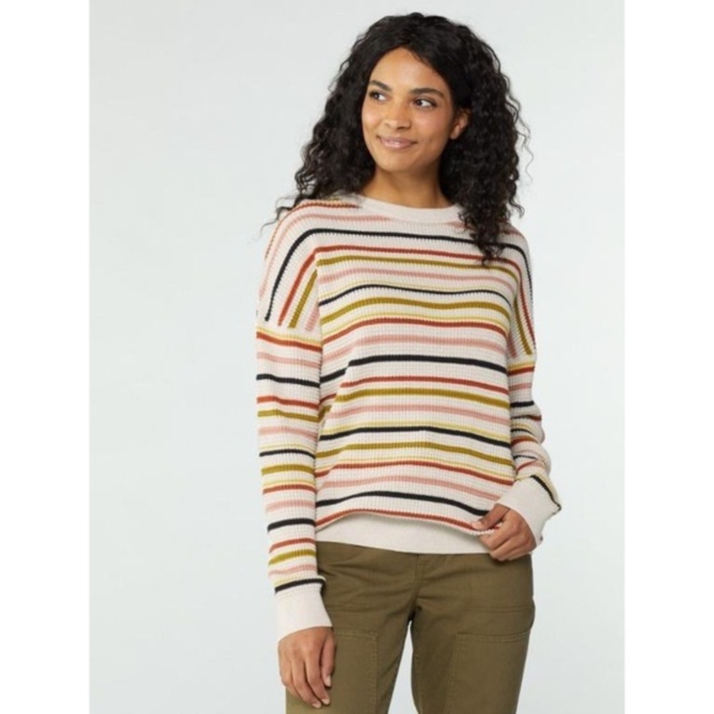REI Co-op Wallace Lake Waffle Sweater Striped Long Sleeve Thermal Fall Winter